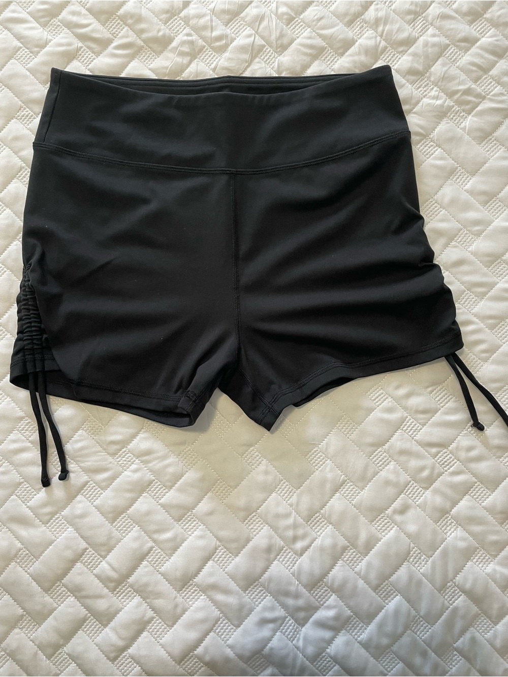 SO Black Athletic Shorts with Side Drawstrings